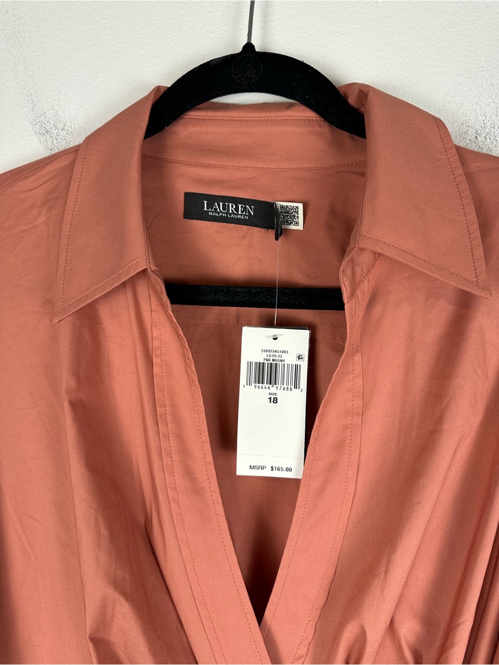 Lauren Ralph Lauren Stretch-Cotton Blend Wrap Shirtdress Women’s Sz 18 - Picture 6 of 12